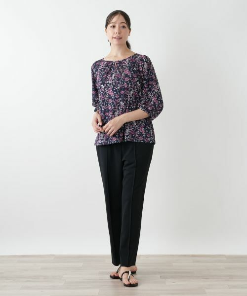 Leilian PLUS HOUSE / レリアンプラスハウス カットソー | プリントフレアブラウス【Leilian WHITE LABEL】 | 詳細7