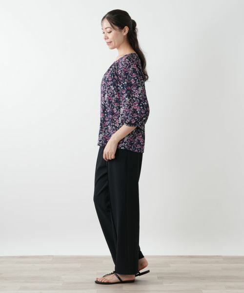Leilian PLUS HOUSE / レリアンプラスハウス カットソー | プリントフレアブラウス【Leilian WHITE LABEL】 | 詳細8