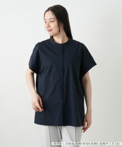 Leilian PLUS HOUSE / レリアンプラスハウス シャツ・ブラウス | バンドカラーブラウス【プラス企画】