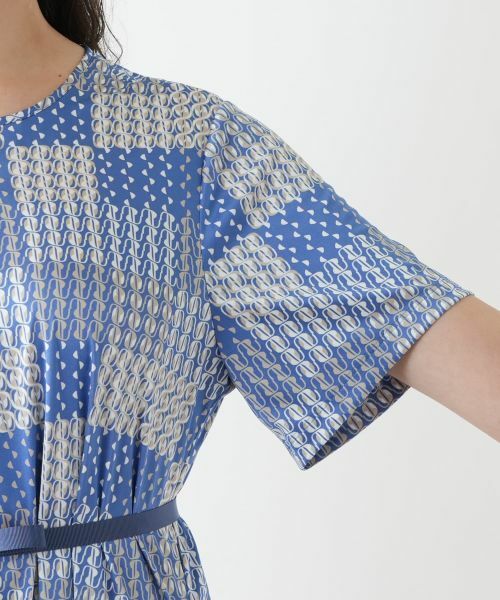 Leilian PLUS HOUSE / レリアンプラスハウス ドレス | 幾何学柄フレアワンピース【ROCHAS Premiere】 | 詳細13