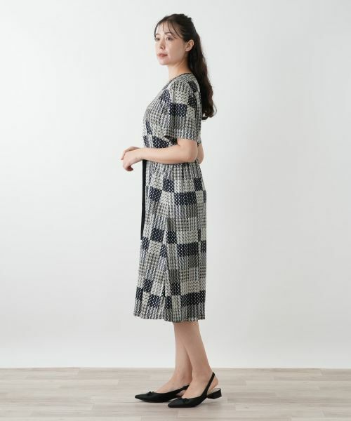 Leilian PLUS HOUSE / レリアンプラスハウス ドレス | 幾何学柄フレアワンピース【ROCHAS Premiere】 | 詳細2