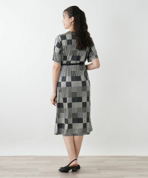 Leilian PLUS HOUSE / レリアンプラスハウス ドレス | 幾何学柄フレアワンピース【ROCHAS Premiere】 | 詳細3
