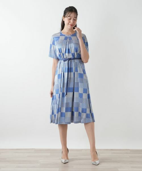 Leilian PLUS HOUSE / レリアンプラスハウス ドレス | 幾何学柄フレアワンピース【ROCHAS Premiere】 | 詳細4