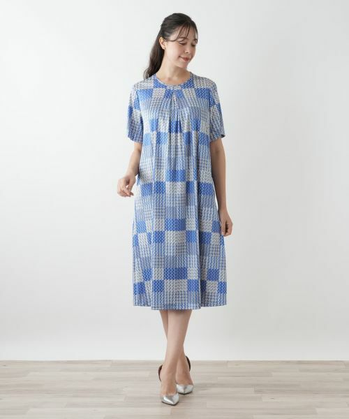 Leilian PLUS HOUSE / レリアンプラスハウス ドレス | 幾何学柄フレアワンピース【ROCHAS Premiere】 | 詳細7