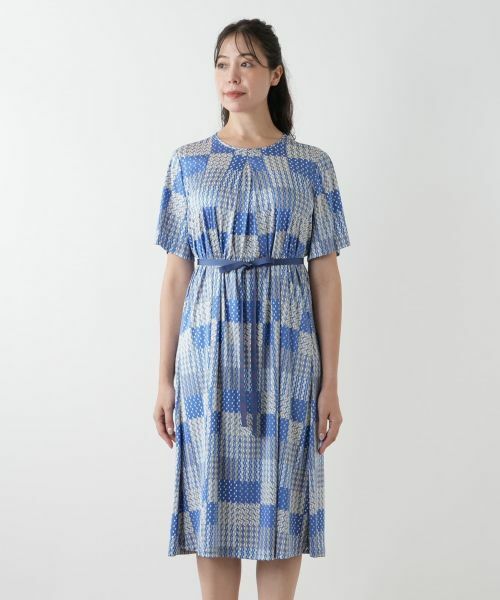 Leilian PLUS HOUSE / レリアンプラスハウス ドレス | 幾何学柄フレアワンピース【ROCHAS Premiere】 | 詳細8