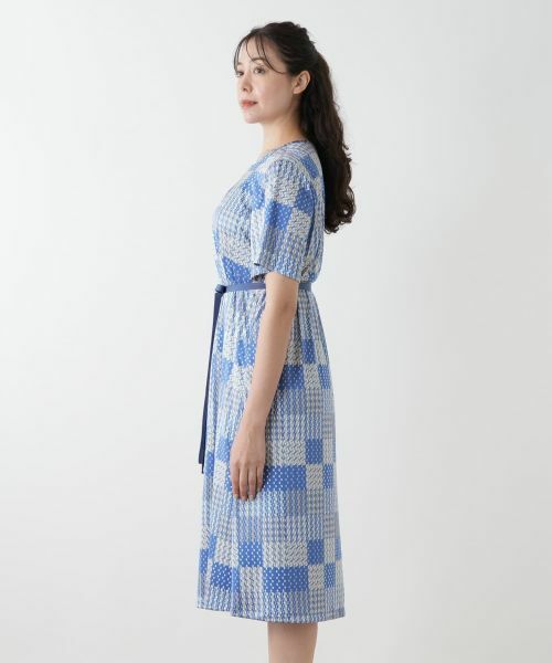 Leilian PLUS HOUSE / レリアンプラスハウス ドレス | 幾何学柄フレアワンピース【ROCHAS Premiere】 | 詳細9
