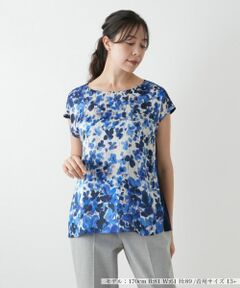 Leilian PLUS HOUSE / レリアンプラスハウス シャツ・ブラウス | プリント切替ブラウス【ROCHAS Premiere】