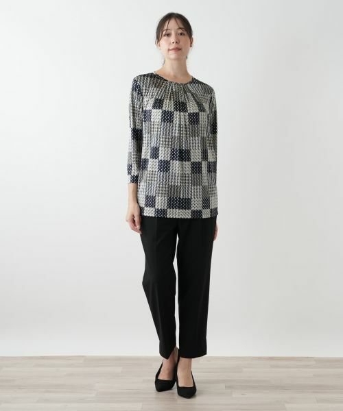 Leilian PLUS HOUSE / レリアンプラスハウス カットソー | プリントカットソー【ROCHAS Premiere】 | 詳細1