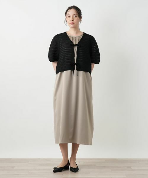 Leilian PLUS HOUSE / レリアンプラスハウス カーディガン・ボレロ | ショートカーディガン【BOURGE】 | 詳細1