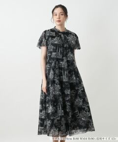 Leilian PLUS HOUSE / レリアンプラスハウス ドレス | プリントフレアワンピース【BOURGE】