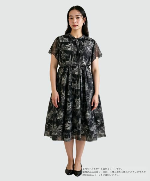 Leilian PLUS HOUSE / レリアンプラスハウス ドレス | プリントフレアワンピース【BOURGE】 | 詳細1