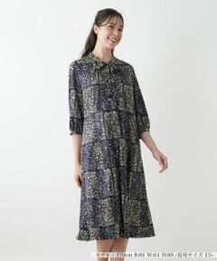 Leilian PLUS HOUSE / レリアンプラスハウス ドレス | プリントボウタイワンピース【ROCHAS Premiere】