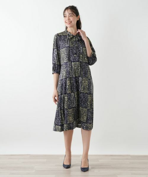 Leilian PLUS HOUSE / レリアンプラスハウス ドレス | プリントボウタイワンピース【ROCHAS Premiere】 | 詳細1