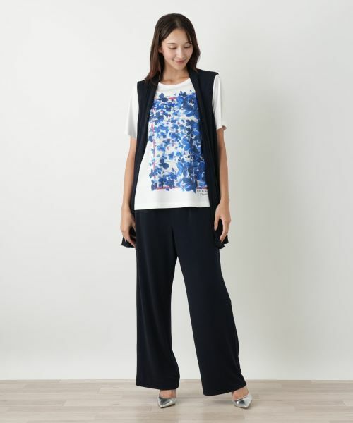 Leilian PLUS HOUSE / レリアンプラスハウス その他パンツ | ストレッチワイドパンツ【ROCHAS Premiere】 | 詳細1