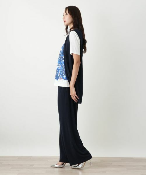 Leilian PLUS HOUSE / レリアンプラスハウス その他パンツ | ストレッチワイドパンツ【ROCHAS Premiere】 | 詳細2