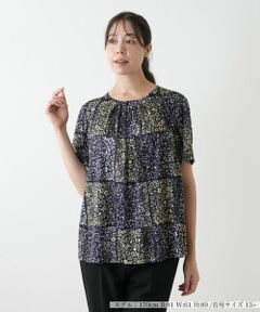 Leilian PLUS HOUSE / レリアンプラスハウス カットソー | フラワープリントカットソー【ROCHAS Premiere】