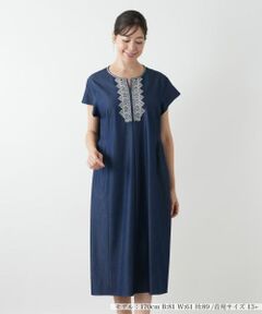 Leilian PLUS HOUSE / レリアンプラスハウス ドレス | 刺繍フレアワンピース【プラス企画】