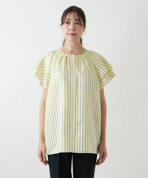 Leilian PLUS HOUSE / レリアンプラスハウス シャツ・ブラウス | 袖ティアードストライプブラウス【プラス企画】 | 詳細10