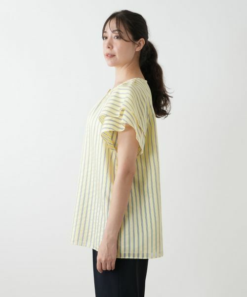 Leilian PLUS HOUSE / レリアンプラスハウス シャツ・ブラウス | 袖ティアードストライプブラウス【プラス企画】 | 詳細11