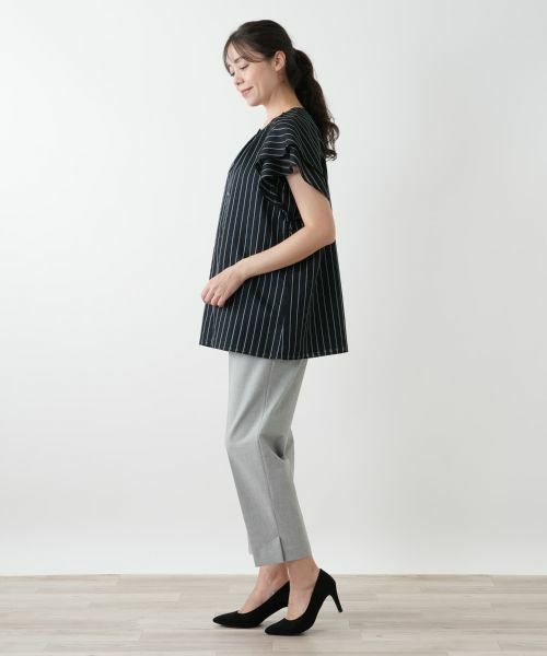 Leilian PLUS HOUSE / レリアンプラスハウス シャツ・ブラウス | 袖ティアードストライプブラウス【プラス企画】 | 詳細2