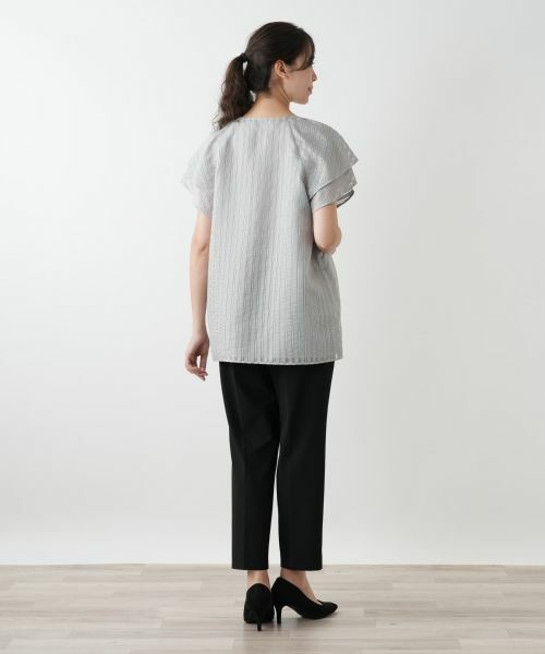 Leilian PLUS HOUSE / レリアンプラスハウス シャツ・ブラウス | 袖ティアードストライプブラウス【プラス企画】 | 詳細6