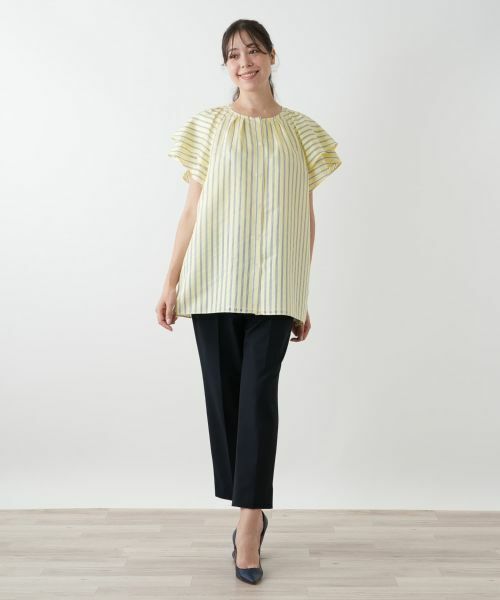 Leilian PLUS HOUSE / レリアンプラスハウス シャツ・ブラウス | 袖ティアードストライプブラウス【プラス企画】 | 詳細7