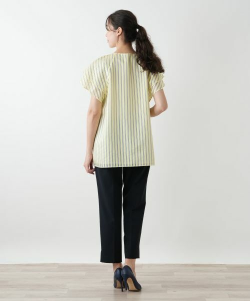 Leilian PLUS HOUSE / レリアンプラスハウス シャツ・ブラウス | 袖ティアードストライプブラウス【プラス企画】 | 詳細9