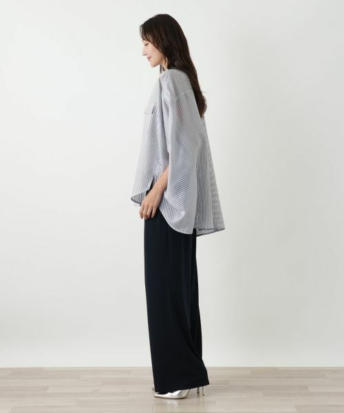 Leilian PLUS HOUSE / レリアンプラスハウス シャツ・ブラウス | ストライプポンチョブラウス【プラス企画】 | 詳細13