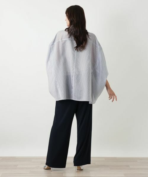 Leilian PLUS HOUSE / レリアンプラスハウス シャツ・ブラウス | ストライプポンチョブラウス【プラス企画】 | 詳細14