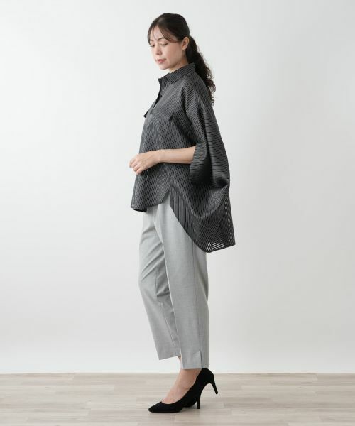Leilian PLUS HOUSE / レリアンプラスハウス シャツ・ブラウス | ストライプポンチョブラウス【プラス企画】 | 詳細2