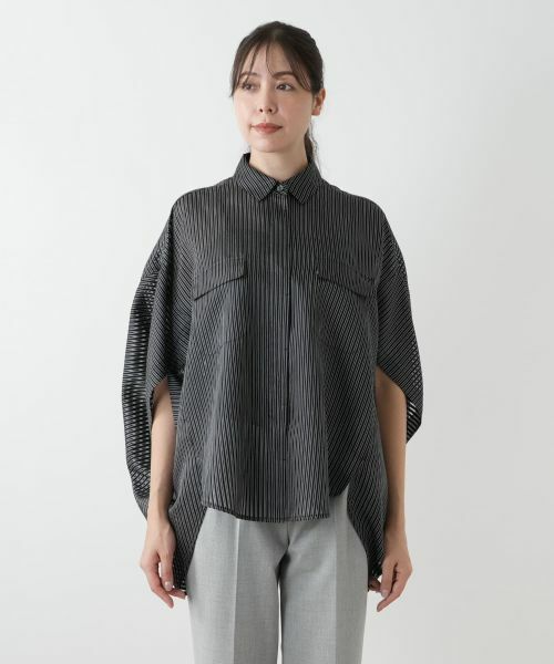 Leilian PLUS HOUSE / レリアンプラスハウス シャツ・ブラウス | ストライプポンチョブラウス【プラス企画】 | 詳細4