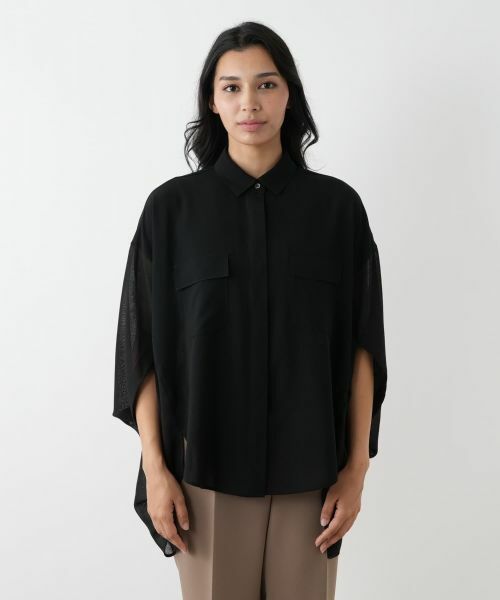 Leilian PLUS HOUSE / レリアンプラスハウス シャツ・ブラウス | ポンチョ風ブラウス | 詳細4