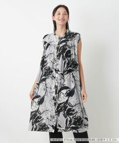 Leilian PLUS HOUSE / レリアンプラスハウス シャツ・ブラウス | プリントロングチュニックブラウス