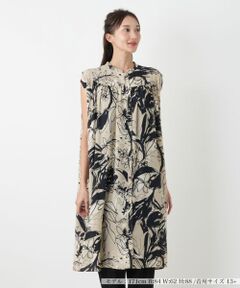 Leilian PLUS HOUSE / レリアンプラスハウス シャツ・ブラウス | プリントロングチュニックブラウス