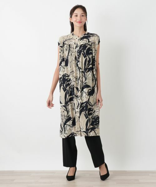 Leilian PLUS HOUSE / レリアンプラスハウス シャツ・ブラウス | プリントロングチュニックブラウス | 詳細1