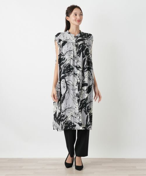 Leilian PLUS HOUSE / レリアンプラスハウス シャツ・ブラウス | プリントロングチュニックブラウス | 詳細4