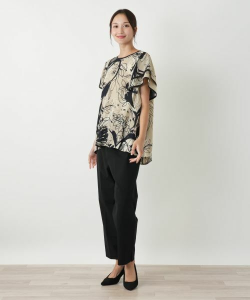 Leilian PLUS HOUSE / レリアンプラスハウス シャツ・ブラウス | ティアードスリーブプリントブラウス | 詳細1