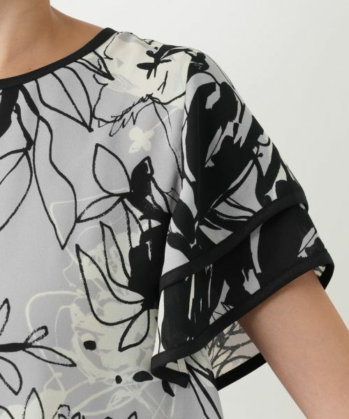 Leilian PLUS HOUSE / レリアンプラスハウス シャツ・ブラウス | ティアードスリーブプリントブラウス | 詳細12