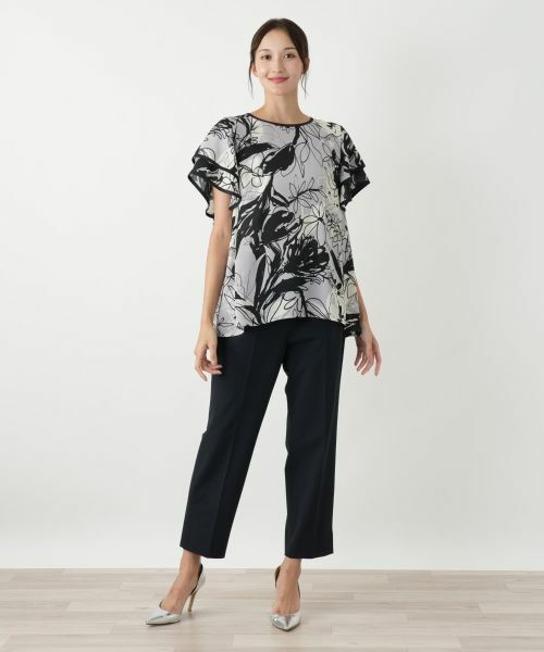 Leilian PLUS HOUSE / レリアンプラスハウス シャツ・ブラウス | ティアードスリーブプリントブラウス | 詳細4