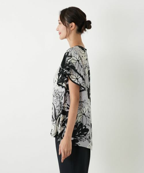 Leilian PLUS HOUSE / レリアンプラスハウス シャツ・ブラウス | ティアードスリーブプリントブラウス | 詳細8