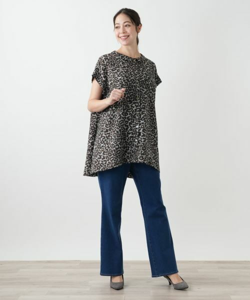 Leilian PLUS HOUSE / レリアンプラスハウス シャツ・ブラウス | レオパードフレアブラウス【プラス企画】 | 詳細1