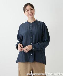 Leilian PLUS HOUSE / レリアンプラスハウス シャツ・ブラウス | スタンドカラーブラウス【プラス企画】