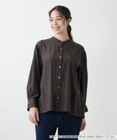 Leilian PLUS HOUSE / レリアンプラスハウス シャツ・ブラウス | スタンドカラーブラウス【プラス企画】