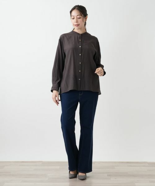 Leilian PLUS HOUSE / レリアンプラスハウス シャツ・ブラウス | スタンドカラーブラウス【プラス企画】 | 詳細1
