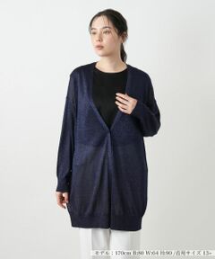 Leilian PLUS HOUSE / レリアンプラスハウス カーディガン・ボレロ | ラメロングカーディガン【BOURGE】