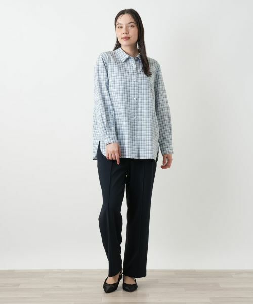 Leilian PLUS HOUSE / レリアンプラスハウス シャツ・ブラウス | チェックブラウス【Leilian WHITE LABEL】 | 詳細1