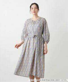 Leilian PLUS HOUSE / レリアンプラスハウス ドレス | プリントフレアワンピース【BOURGE】