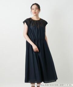 Leilian PLUS HOUSE / レリアンプラスハウス ドレス | 刺繍フレンチスリーブワンピース【BOURGE】