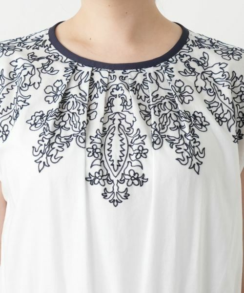 Leilian PLUS HOUSE / レリアンプラスハウス ドレス | 刺繍フレンチスリーブワンピース【BOURGE】 | 詳細10