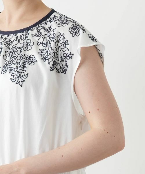 Leilian PLUS HOUSE / レリアンプラスハウス ドレス | 刺繍フレンチスリーブワンピース【BOURGE】 | 詳細12